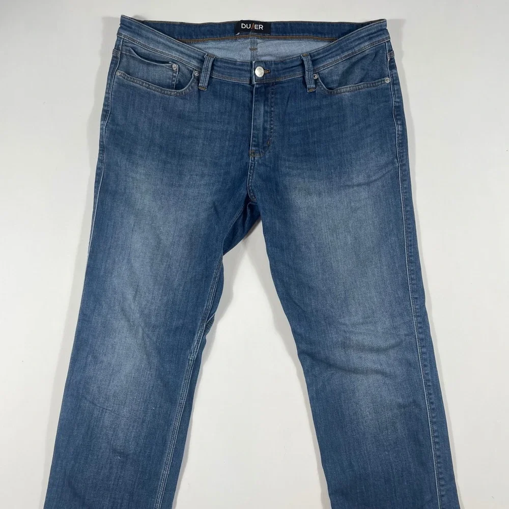 DU/ER L2X Slim Fit Jeans Mens 38x34 Performance Stretch Denim Blue